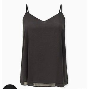 NWOT Torrid Dark Gray Sophie Chiffon Swing Cami